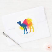 カラフルスプレー絵を描キャメルシルエットシール ラウンドシール (封筒)