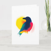 カラフルスプレー絵を描クラスのシルエットカード カード (正面)