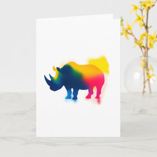 カラフルスプレー絵を描サイのシルエット カード (黄色い花)