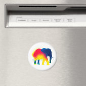 カラフルスプレー絵を描ゾウのシルエット マグネット (インサイチュ (食洗機))