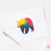 カラフルスプレー絵を描ベアシルエットシール ラウンドシール (封筒)