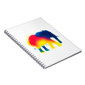 カラフルスプレー絵を描象のシルエット ノートブック (右側)