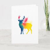 カラフルスプレー絵を描鹿のシルエット カード (正面)