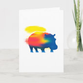 カラフルスプレー絵を描HipppotamusシルエットCARD カード (正面)