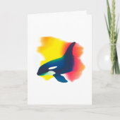 カラフルスプレー絵を描Orcaシルエットカード カード (正面)