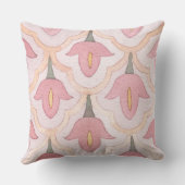 カラフルスペインのタイル水色フローラ装飾的 クッション (裏面)