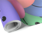 カラフルスマイル絵文字顔パターン卒業 ラッピングペーパー (ロールコーナー)