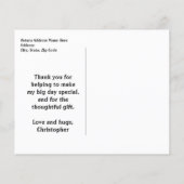 カラフルスーパーヒーロー漫画少年の誕生日ありがとう チラシ (裏面)