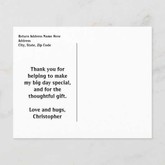 カラフルスーパーヒーロー漫画少年の誕生日ありがとう チラシ (裏面)