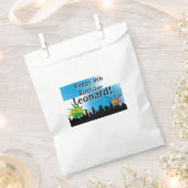 カラフルスーパーヒーロー漫画少年の誕生日パーティー フェイバーバッグ (クリップ留めされた状態)