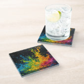 カラフルス絵を描プ ガラスコースター (アングル)