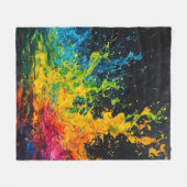 カラフルス絵を描プ フリースブランケット (正面(横))