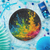 カラフルス絵を描プ ペーパープレート (パーティー)