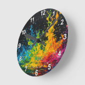 カラフルス絵を描プ ラウンド壁時計 (傾斜)