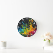 カラフルス絵を描プ ラウンド壁時計 (ホーム)