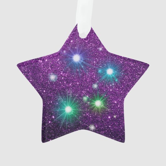 カラフルス輝くターズパープルフェイクグリッター オーナメント (裏面)