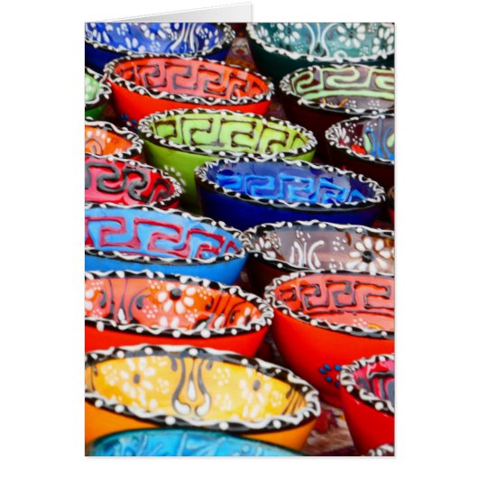 カラフルセラ絵を描クポット空白のグリーティングカード (正面)