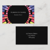 カラフルセルクルストライプミニマルクールリスト 名刺 (正面/裏面)