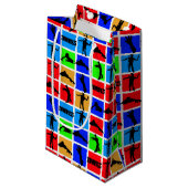 カラフルゾンビ模様 スモールペーパーバッグ (正面アングル)