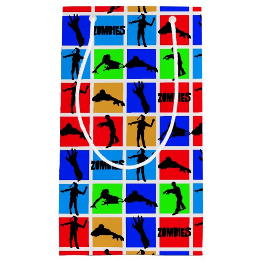 カラフルゾンビ模様 スモールペーパーバッグ (正面)