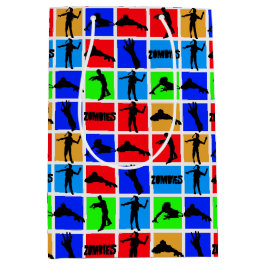 カラフルゾンビ模様 ミディアムペーパーバッグ