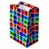 カラフルゾンビ模様 ミディアムペーパーバッグ (裏面アングル)