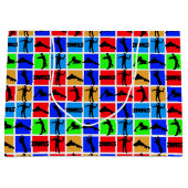 カラフルゾンビ模様 ラージペーパーバッグ (正面)