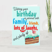 カラフルタイポグラフィお誕生日ケーキ最高のウィーズ カード (正面)