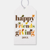 カラフルタイポグラフィと葉友好秋 ギフトタグ (正面)