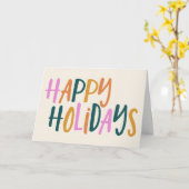 カラフルタイポグラフィカスタムホリデーインメッセージ カード (黄色い花)