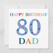 カラフルタイポグラフィハッピーバースデーパパ カード (正面)