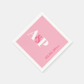 カラフルタイポグラフィピンクモノグラム結婚ズ スタンダードカクテルナプキン (角)