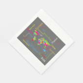 カラフルタイポグラフィワールドマップワモダンードトラベル スタンダードランチョンナプキン (角)