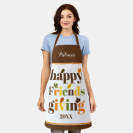 カラフルタイポグラフィ縁どHappy Friendling エプロン