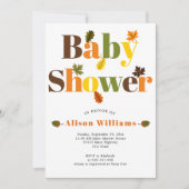 カラフルタイポグラフィ離れ秋 招待状 (正面)