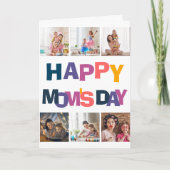 カラフルタイポグラフィ6フォトコラージハッピーママの日 カード (正面)