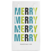 カラフルタイポグラフィ「メリー」クリスマス スモールペーパーバッグ (正面)