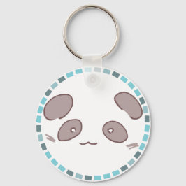 カラフルタイル模様&パンダ キーホルダー