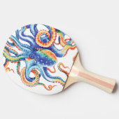 カラフルタコ水彩画 卓球ラケット (横)