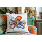 カラフルタコ水色の大目 クッション