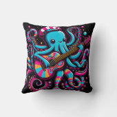 カラフルタコ遊のギターの鮮やかスタイル クッション (裏面)