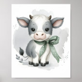 カラフルタッチの動物園 農場の動物 牛 ポスター (正面)