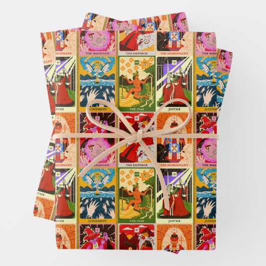 カラフルタロットカードイラスト ラッピングペーパーシート (インサイチュ)