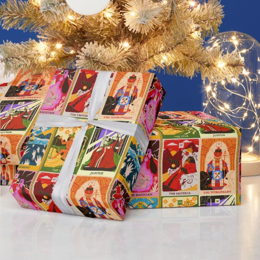 カラフルタロットカードイラスト ラッピングペーパー (クリスマス)