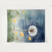 カラフルタンポポ水彩画 タペストリー (正面(横))