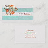 カラフルターコイズオストライプのレンジコスメトロジー 名刺 (正面/裏面)