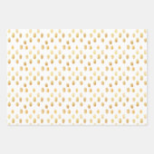 カラフルターコイズフローラ金ゴールドグリッター ラッピングペーパーシート (正面2)