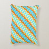 カラフルターコイズブルーオレンジイエローパターン アクセントクッション (裏面(縦))