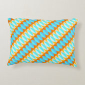 カラフルターコイズブルーオレンジイエローパターン アクセントクッション (裏面)