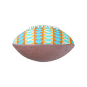 カラフルターコイズブルーオレンジイエローパターン アメリカンフットボール (回転90)